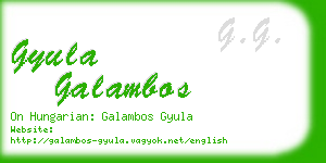 gyula galambos business card